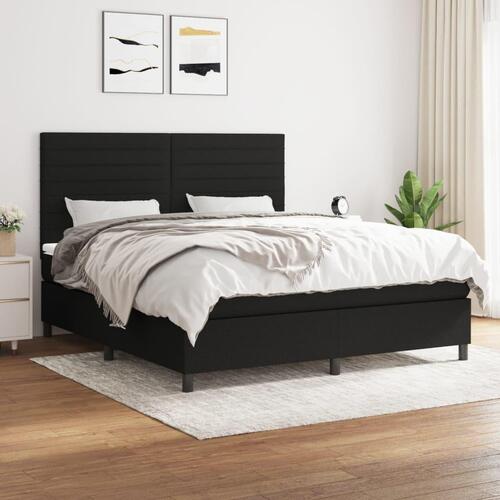 Kontinentalseng med madras 180x200 cm stof sort