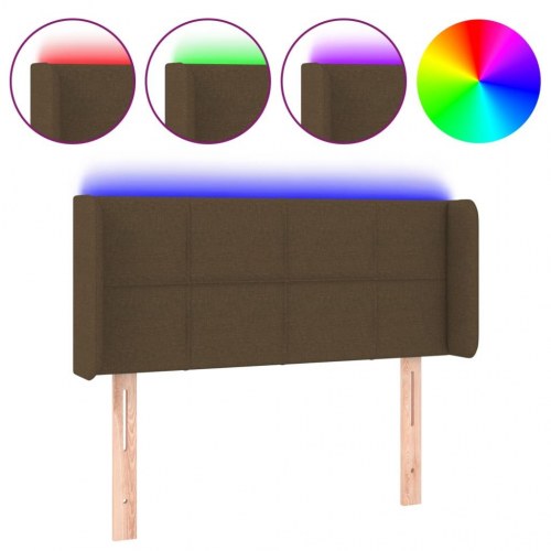 Sengegavl med LED-lys 93 x 16 x 78/88 cm - mørkebrun