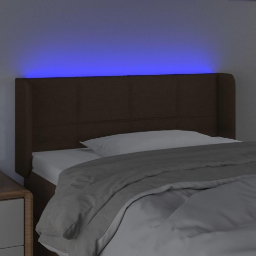 Sengegavl med LED-lys 93 x 16 x 78/88 cm - mørkebrun