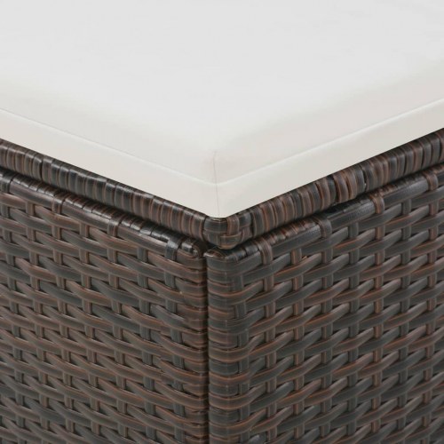 2-personers solseng med baldakin polyrattan brun