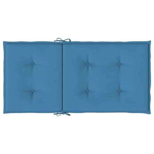 Stolehynder med lav ryg 4 stk. 100x50x4 cm stof blå