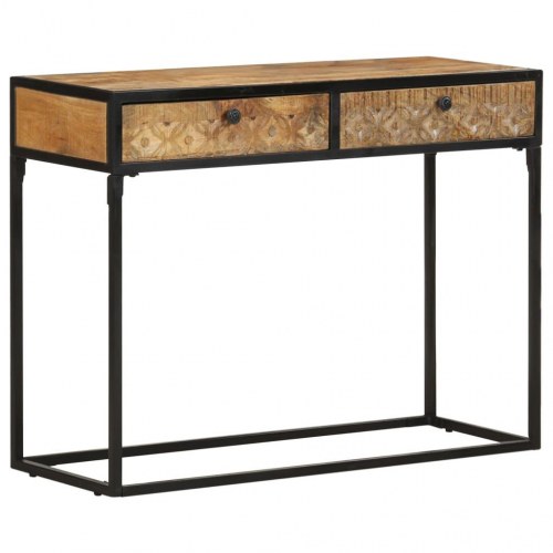 Konsolbord med 2 skuffer 100 x 35 x 75 cm - massivt mangotræ
