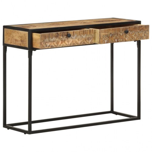 Konsolbord med 2 skuffer 100 x 35 x 75 cm - massivt mangotræ