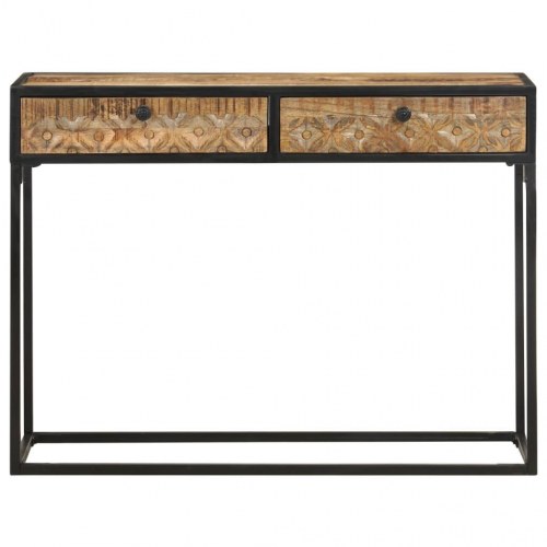 Konsolbord med 2 skuffer 100 x 35 x 75 cm - massivt mangotræ