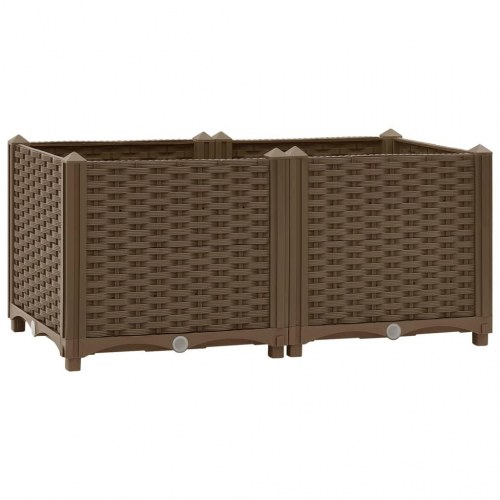 Højbed 80×40×38 cm i polypropylen - brun plantekasse