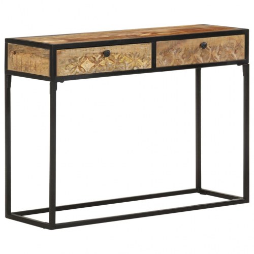 Konsolbord med 2 skuffer 100 x 35 x 75 cm - massivt mangotræ
