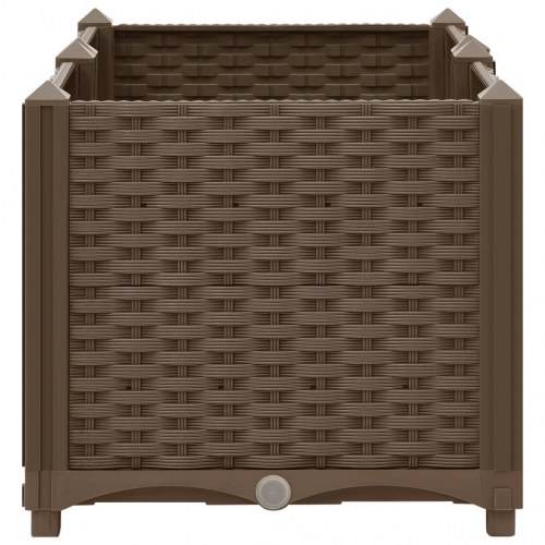 Højbed 80×40×38 cm i polypropylen - brun plantekasse
