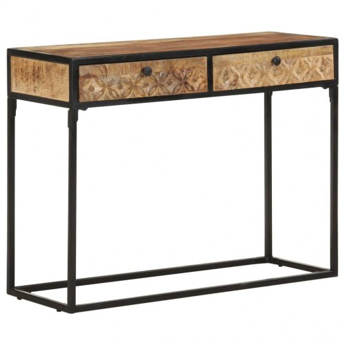 Konsolbord med 2 skuffer 100 x 35 x 75 cm - massivt mangotræ