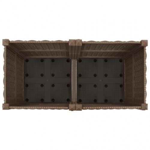 Højbed 80×40×38 cm i polypropylen - brun plantekasse