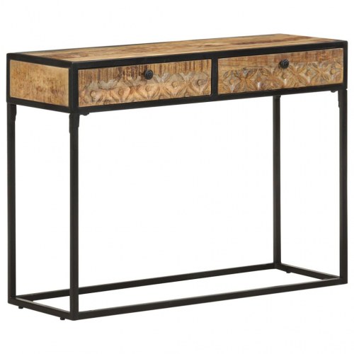 Konsolbord med 2 skuffer 100 x 35 x 75 cm - massivt mangotræ