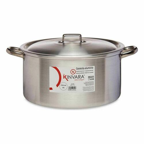 Gryde Med Låg Sølvfarvet Aluminium 15 L (3 enheder)