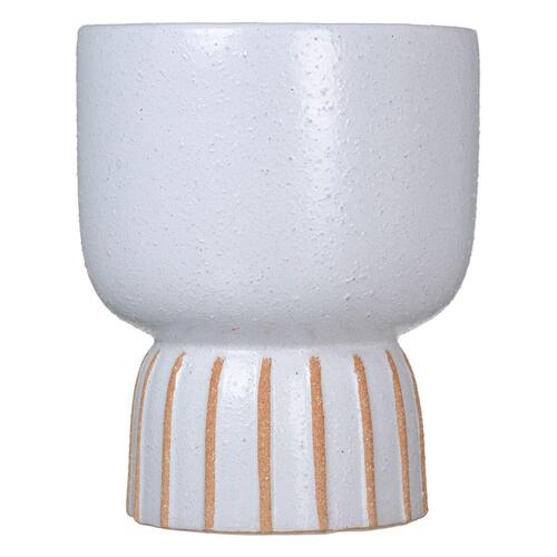 Urtepotte 19,5 x 19,5 x 24 cm Keramik Hvid