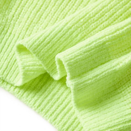 Børnesweater str. 128 - neongul