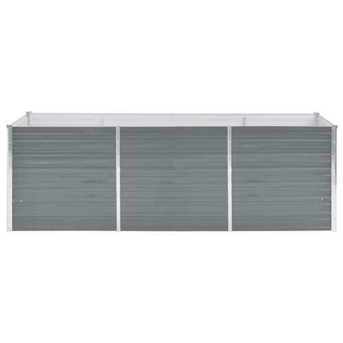 Forhøjet plantekasse 240x80x77 cm galvaniseret stål grå