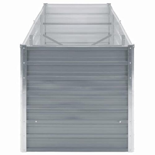 Forhøjet plantekasse 240x80x77 cm galvaniseret stål grå