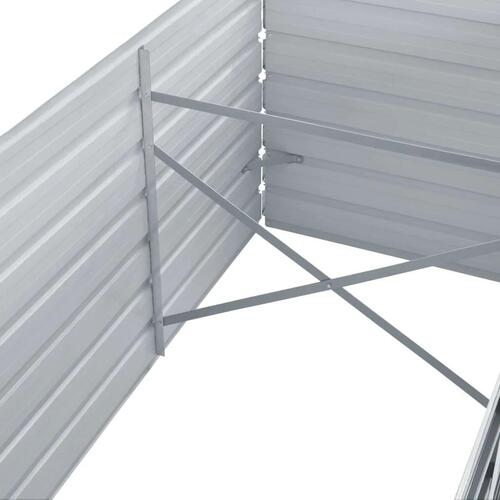 Forhøjet plantekasse 240x80x77 cm galvaniseret stål grå