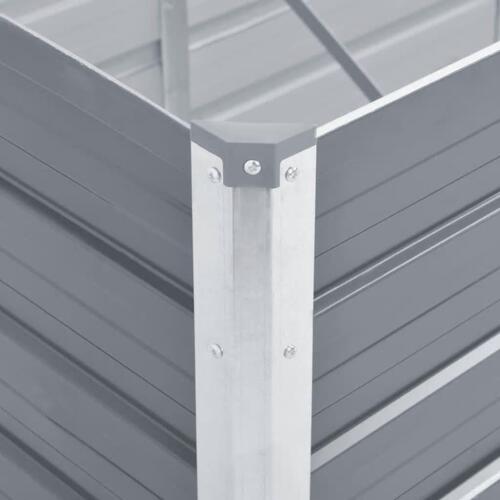 Forhøjet plantekasse 240x80x77 cm galvaniseret stål grå