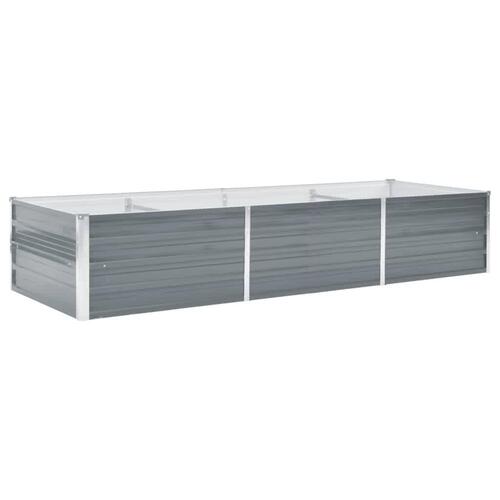 Forhøjet plantekasse 240x80x45 cm galvaniseret stål grå