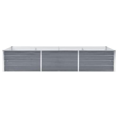 Forhøjet plantekasse 240x80x45 cm galvaniseret stål grå