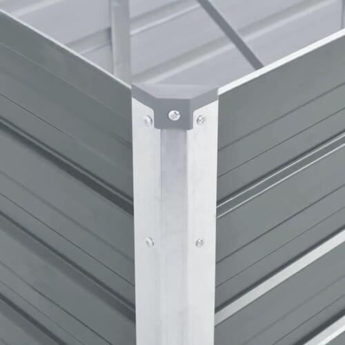 Forhøjet plantekasse 240x80x45 cm galvaniseret stål grå