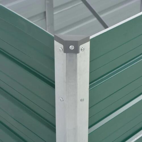 Forhøjet plantekasse 240x80x45 cm galvaniseret stål grøn
