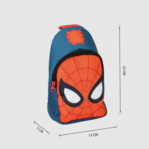 Spider-Man børneskuldertaske - blå/rød, 13 × 23 × 7 cm