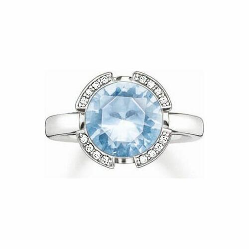 Thomas Sabo ring i sølv med blå sten, str. 10