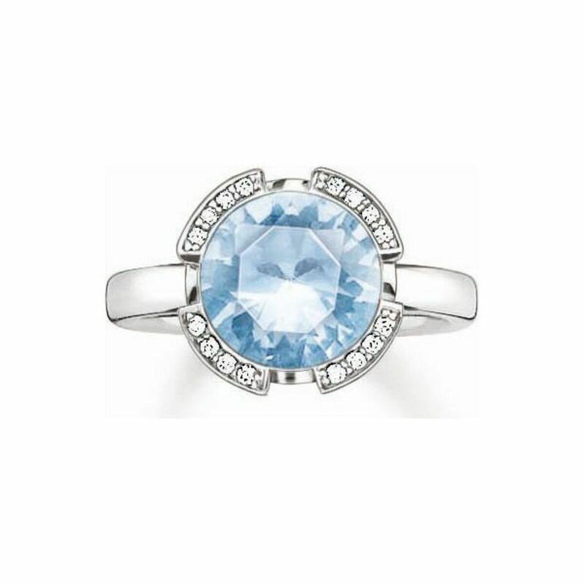 Thomas Sabo ring i sølv med blå sten, str. 10