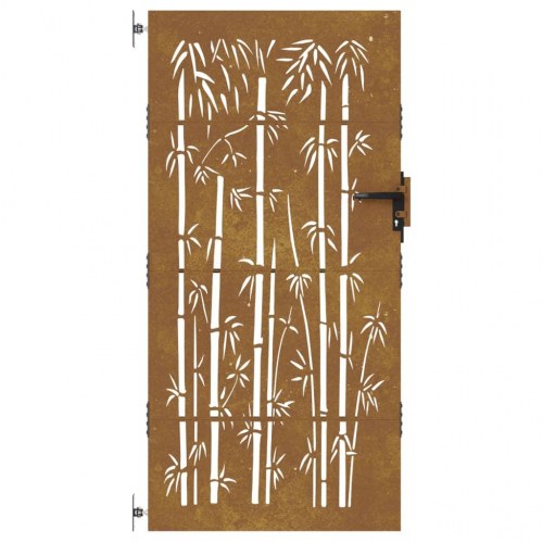 Havelåge i cortenstål 85×200 cm - bambusdesign