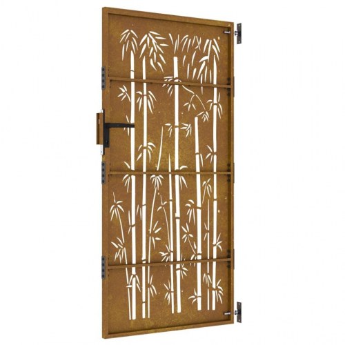 Havelåge i cortenstål 85×200 cm - bambusdesign