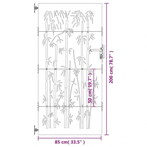Havelåge i cortenstål 85×200 cm - bambusdesign
