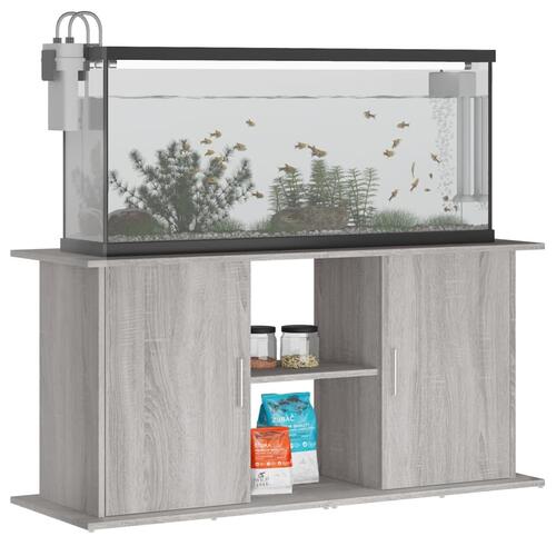 Akvariebord 121x41x58 cm konstrueret træ grå sonoma-eg