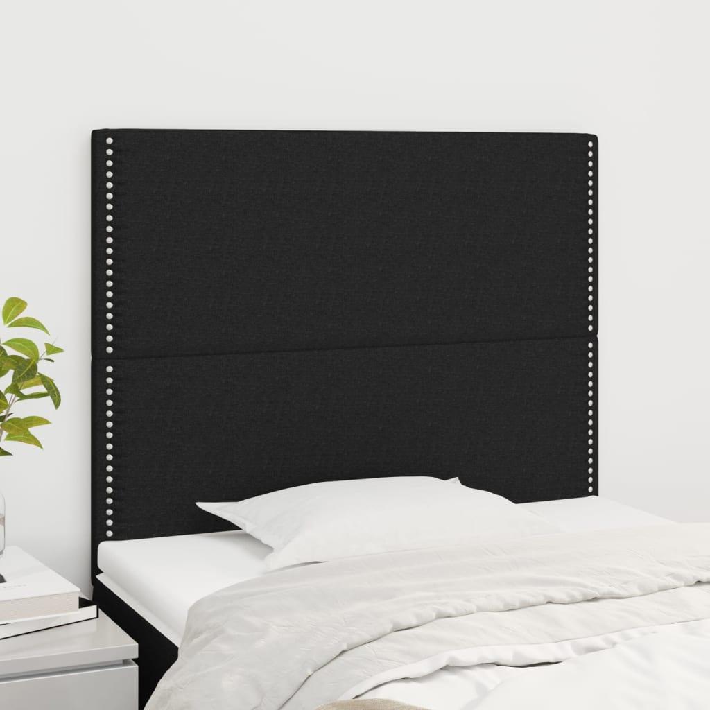 Sengegavle 2 stk. 100x5x78/88 cm stof sort