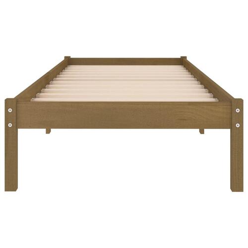 Sengeramme 100x200 cm massivt fyrretræ gyldenbrun