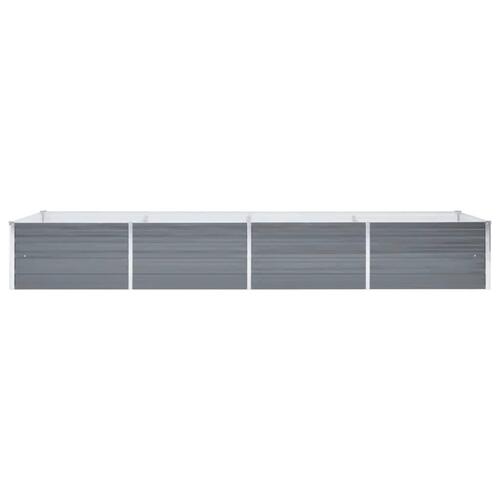 Forhøjet plantekasse 320x80x45 cm galvaniseret stål grå