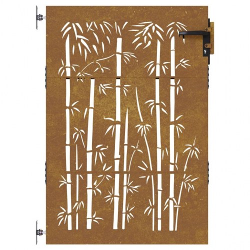 Havelåge 85×150 cm i cortenstål - bambusdesign