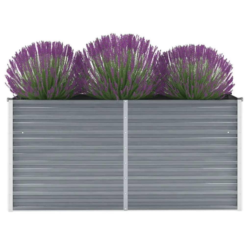 Forhøjet plantekasse 160x40x77 cm galvaniseret stål grå