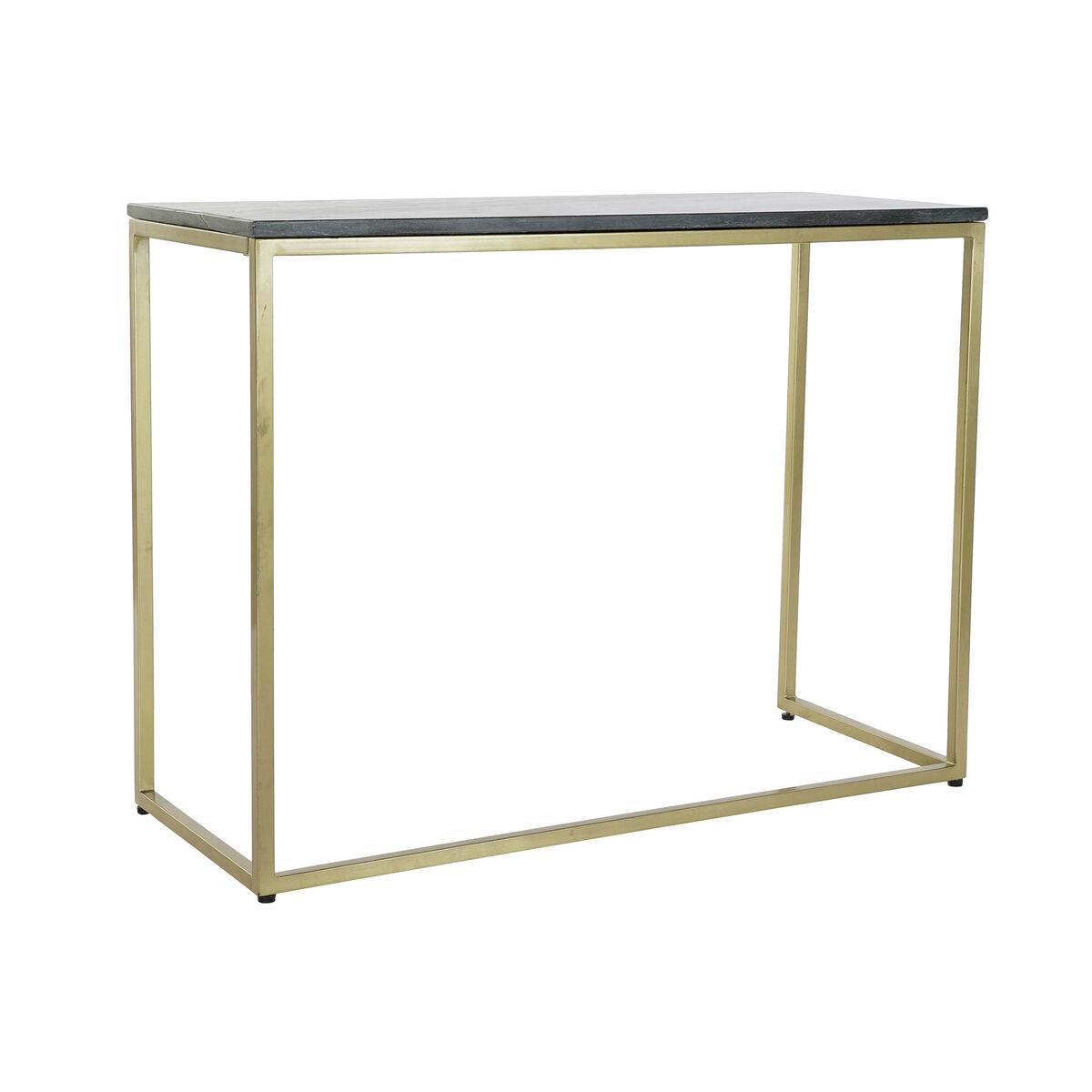 Konsol 100 X 40 X 77 Cm Sort Gylden Marmor Jern