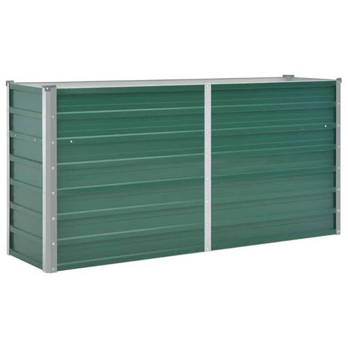 Forhøjet plantekasse 160x40x77 cm galvaniseret stål grøn