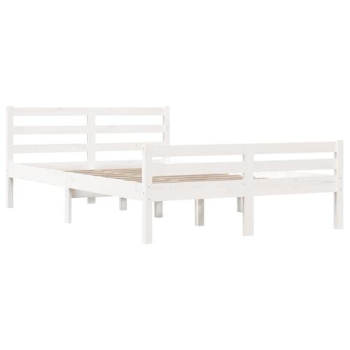 Sengeramme 150x200 cm King Size massivt fyrretræ hvid