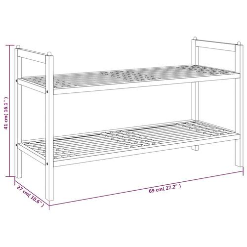 Skoreol 69x27x41 cm massivt træ valnød