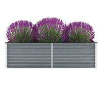 Forhøjet plantekasse 160x40x45 cm galvaniseret stål grå