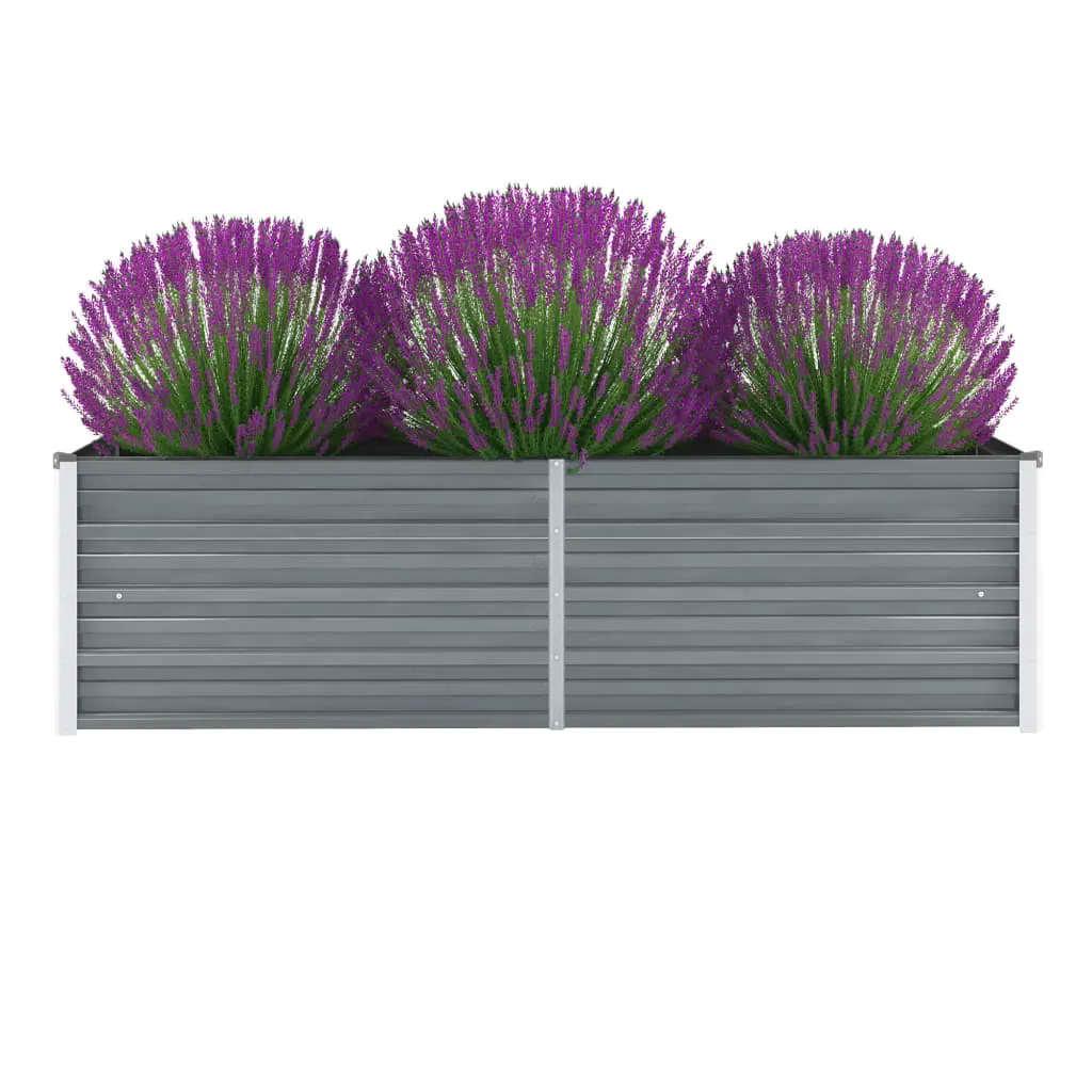 Forhøjet plantekasse 160x40x45 cm galvaniseret stål grå