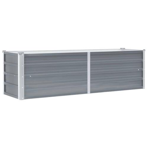 Forhøjet plantekasse 160x40x45 cm galvaniseret stål grå