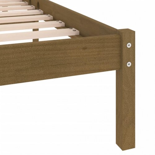 Sengeramme 120x200 cm massivt fyrretræ gyldenbrun