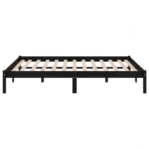 Sengeramme 120x200 cm massivt fyrretræ sort