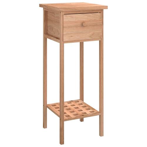 Sidebord med skuffe 25x25x60 cm massivt træ valnød