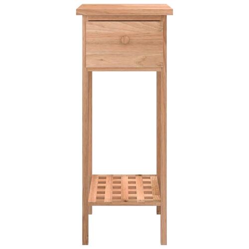 Sidebord med skuffe 25x25x60 cm massivt træ valnød
