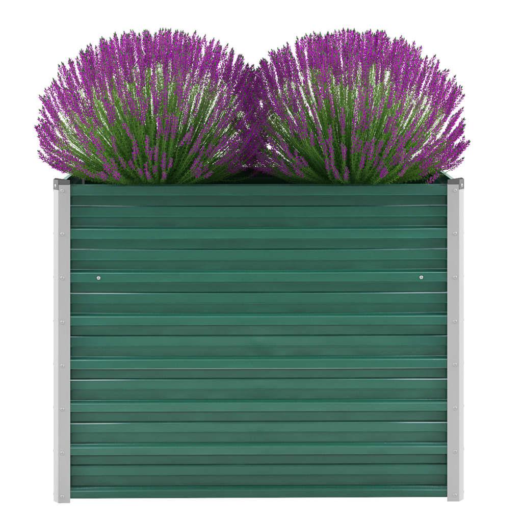 Forhøjet plantekasse 100x40x77 cm galvaniseret stål grøn