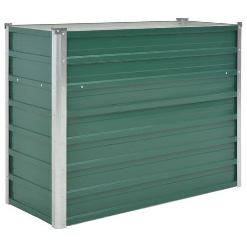 Forhøjet plantekasse 100x40x77 cm galvaniseret stål grøn